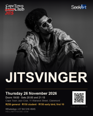 Jitsvinger, Quintin Goliath, at Cape Town Jazz Club on 26 November 2026.