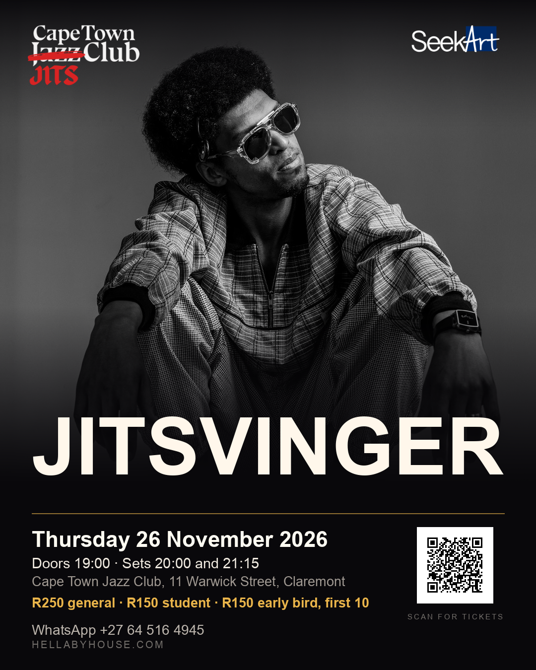 Jitsvinger, Quintin Goliath, at Cape Town Jazz Club on 26 November 2026.