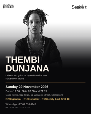 Thembi Dunjana, pianist and vocalist, at Cape Town Jazz Club on 29 November 2026.